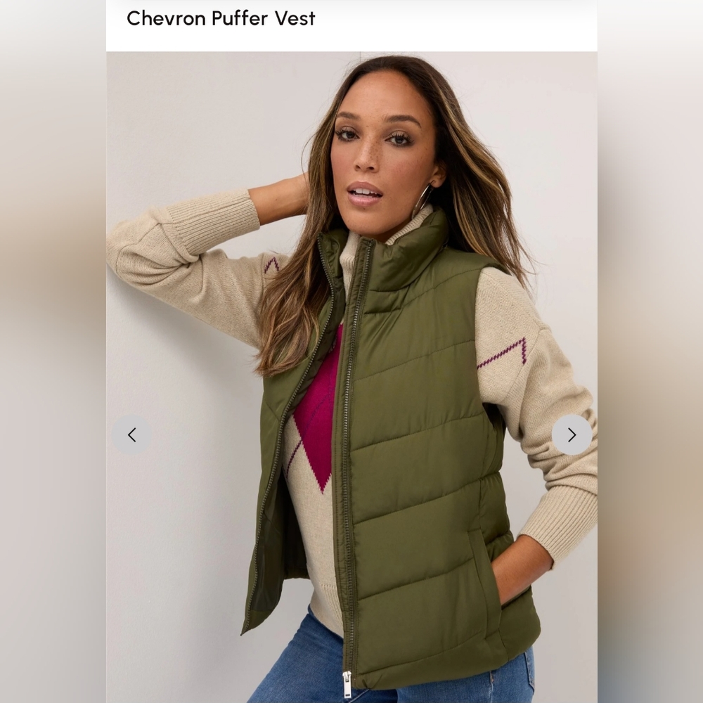 Brand New New York & Company Olive Green Puffer Vest Size XXL 2XL